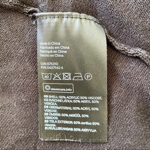 H&M‎ Black Tan Knit Striped Shawl Wrap Cardigan Size XS/S - Picture 6 of 7